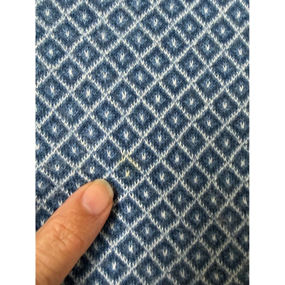 Brooks Brothers Supima Cotton Cashmere Sweater Blue Pattern L